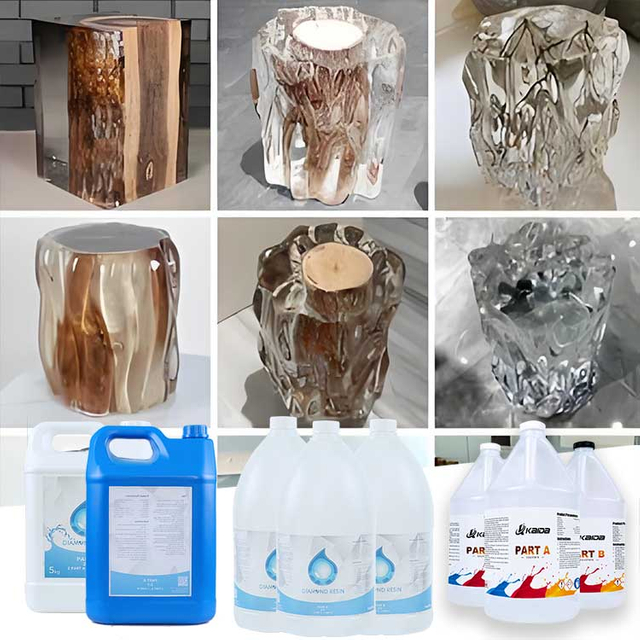 Crystal Clear UV Resistant Casting Deep Pour Epoxy Resin 2 Part Kit For Art Crafts